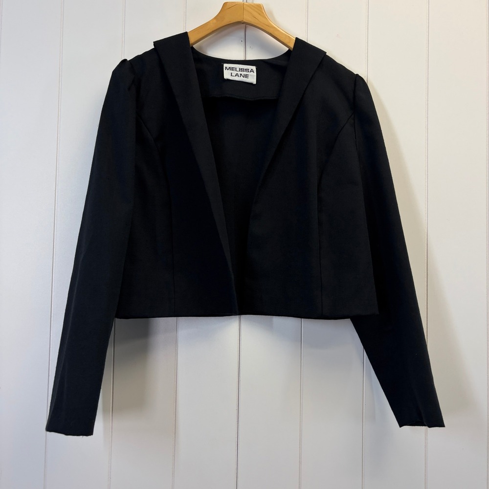 Vintage Melissa Lane Dark Academia Bolero Jacket Women L Puff Sleeve Victorian